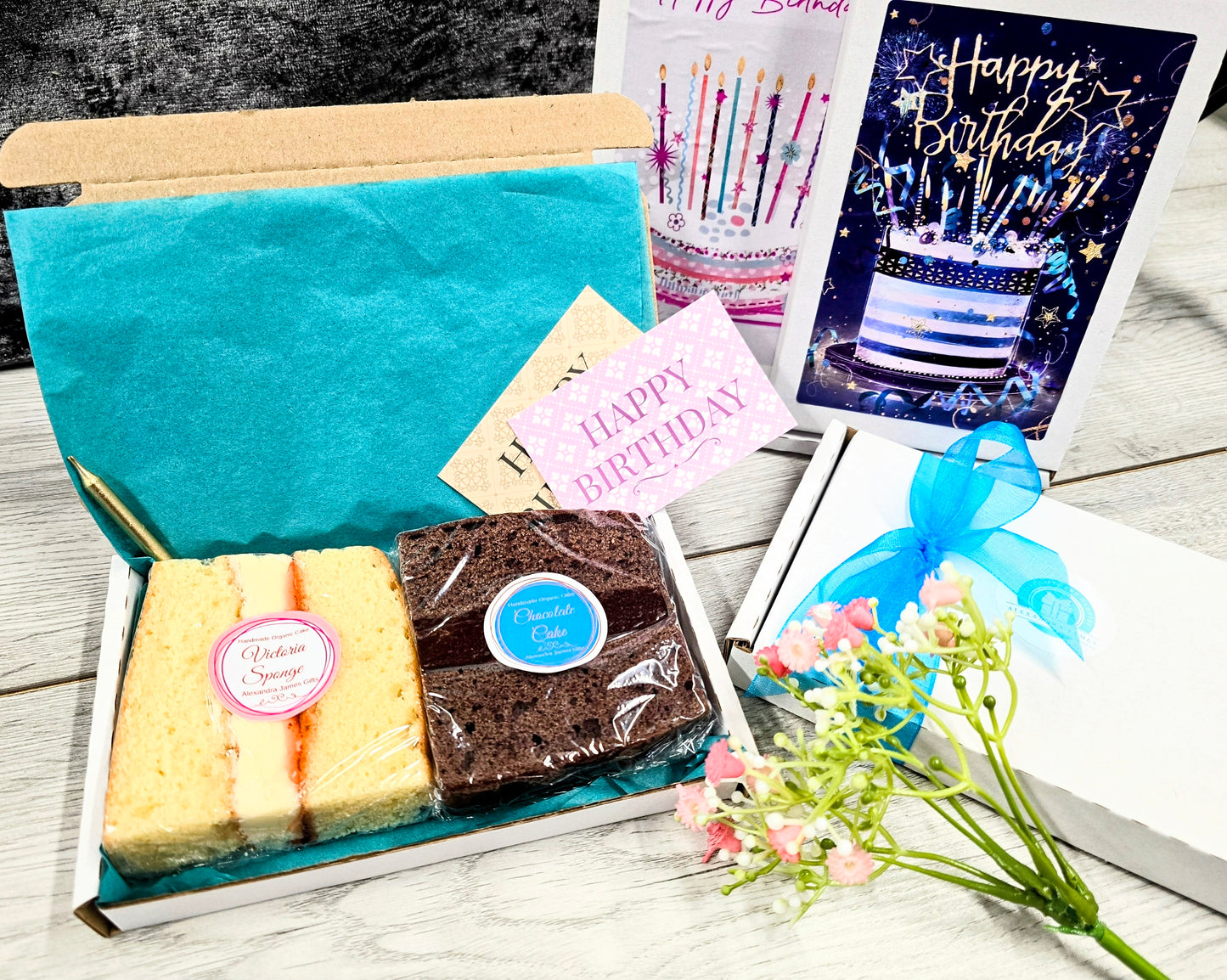 Handmade Organic Birthday Cake Card