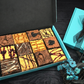Luxury letterbox brownie gift box with mixed flavour gourmet brownies including Custard Cream, Oreo, Salted Caramel and Triple Belgian Chocolate, Jammy Dodger