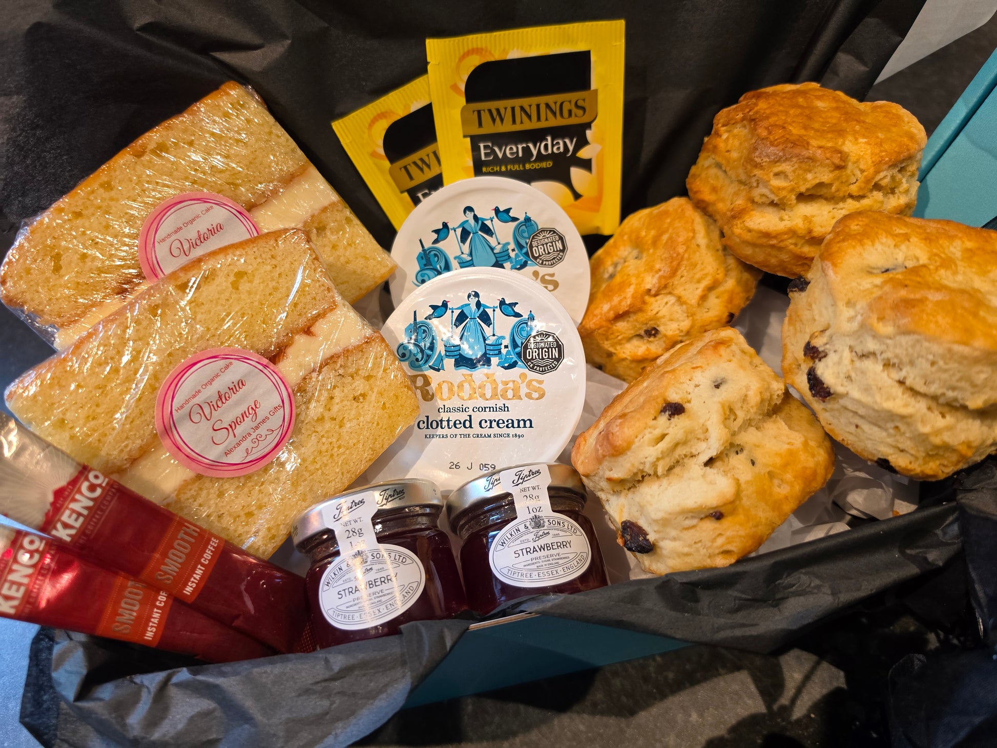 Fresh Victoria sponge cake included in a luxury cream tea gift hamper