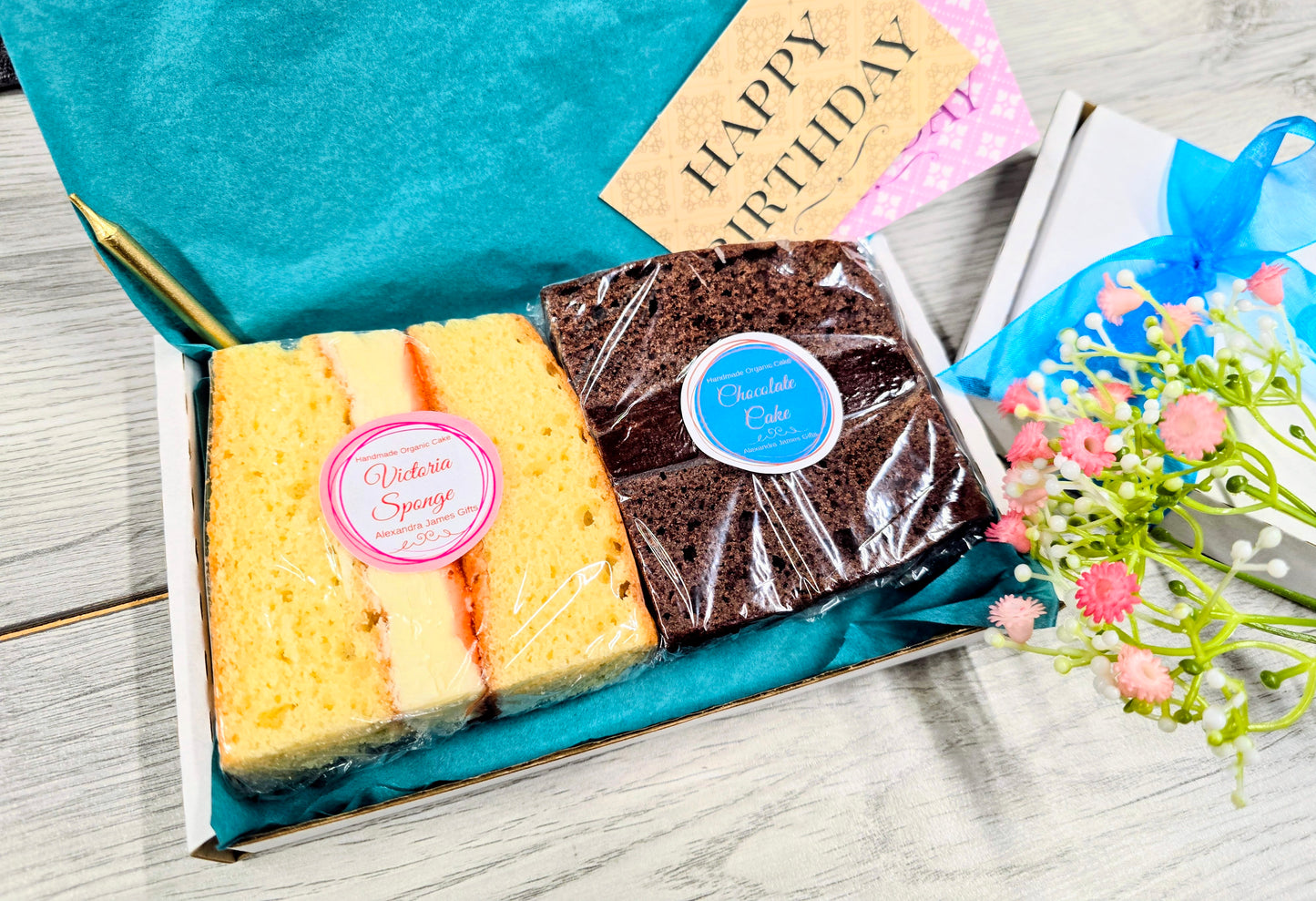 Handmade Organic Birthday Cake Card