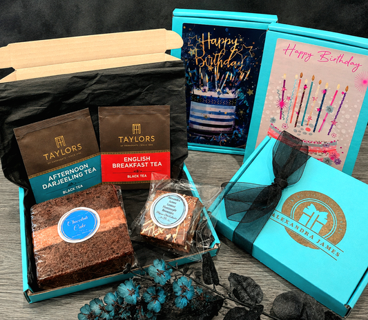 Organic Chocolate Birthday Cake Card & Luxury Handmade Brownie