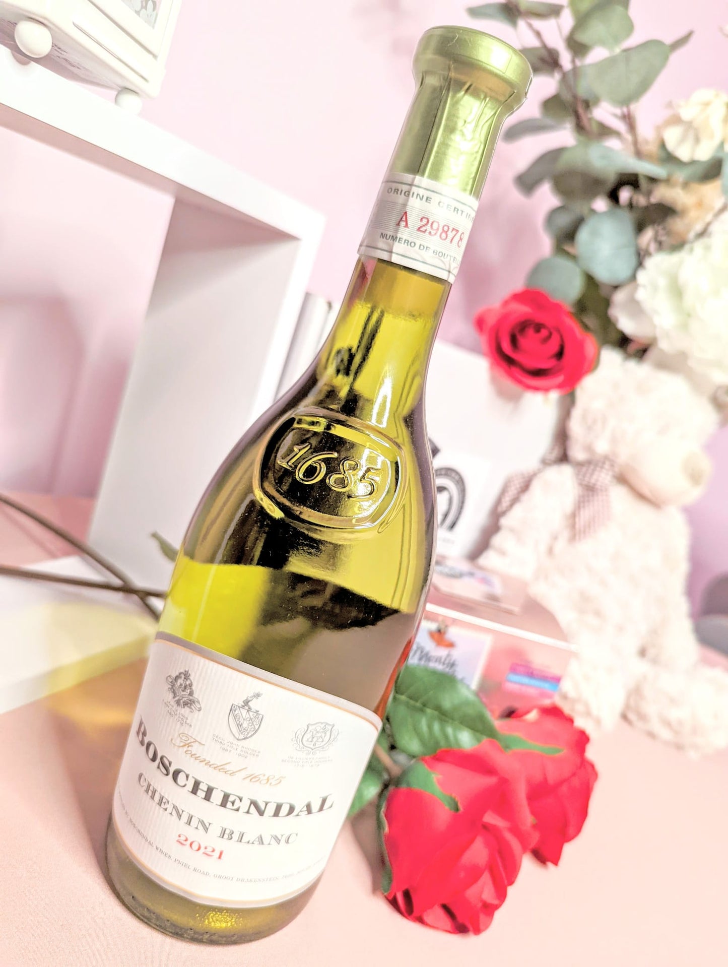 White Wine, Luxury Teddy and Gourmet Chocolate Truffle Selection